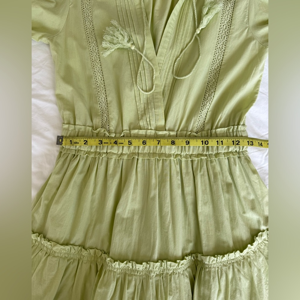 Mable Mini Dress in Light Green - Ruffle Style - Size S - Picture 9 of 11